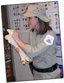 Miss Annie dressed as a paleontologist